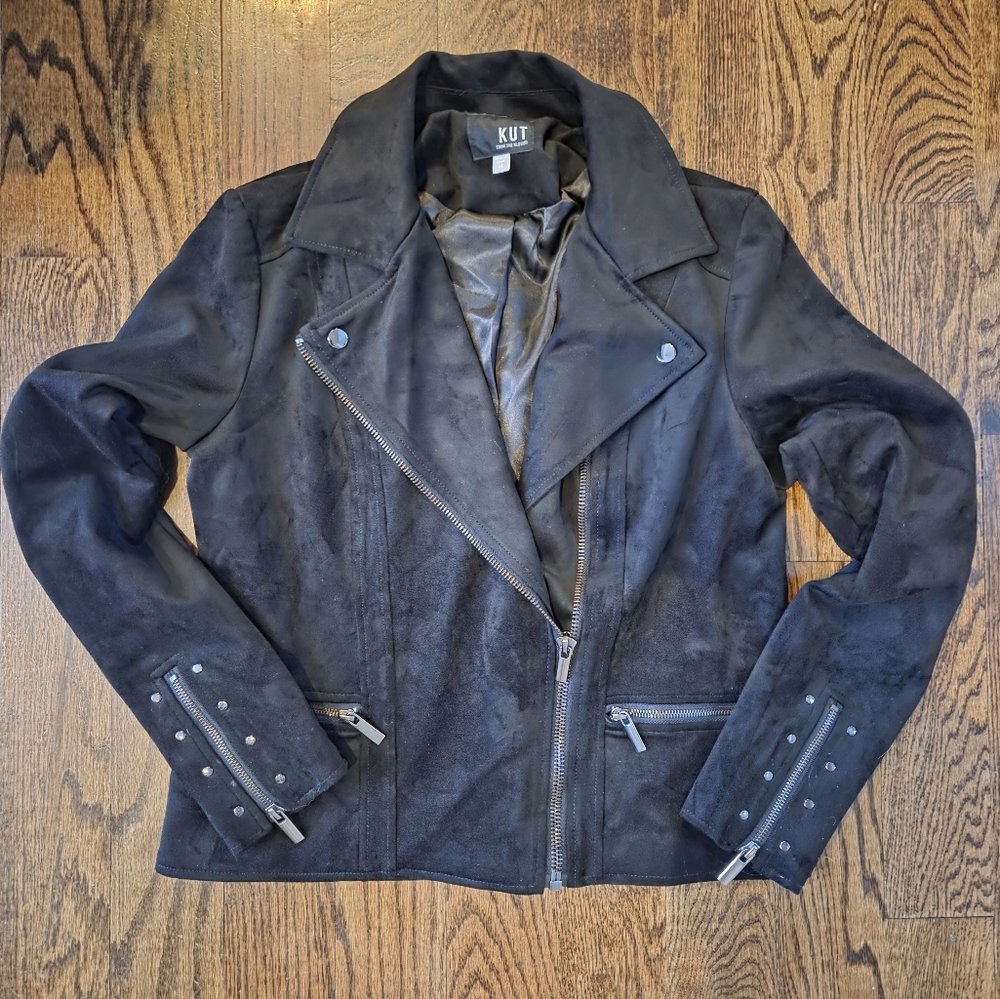 Kut from the Kloth‎ Black Faux Suede Jacket